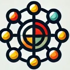 Grafik mit einem Netzwerk aus Kreisen in verschiedenen Farben und einem zentralen Zielkreis.